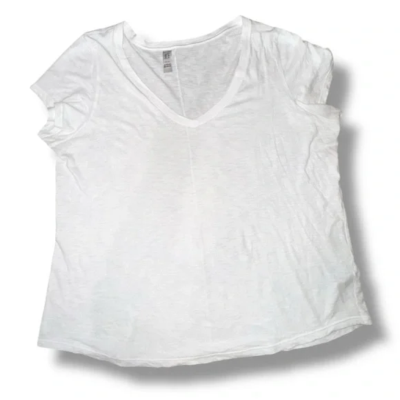 SPANX Pima Cotton V-Neck Tee - White 2X - Picture 5 of 10